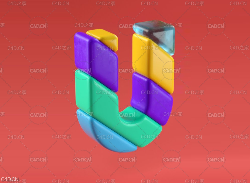 C4D条纹文字动画教程 Cinema 4D - Striped Letter Animation Tutorial