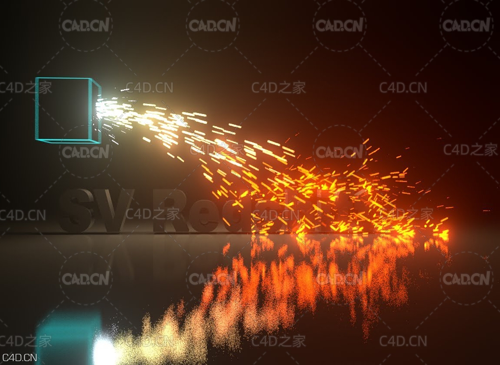 C4D使用红移渲染器渲染粒子火花教程 Redshift C4D Thinking Particles Sparks
