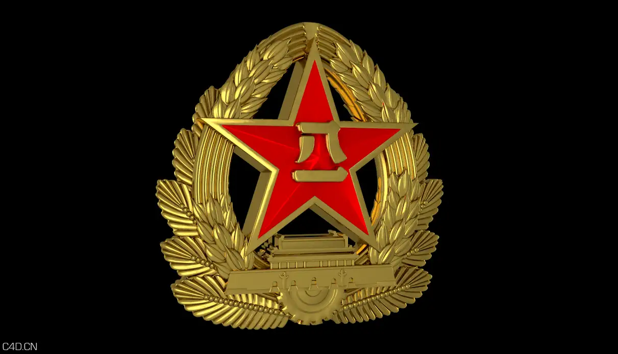 警徽、国徽，八一军徽 - C4D之家 - 军徽1