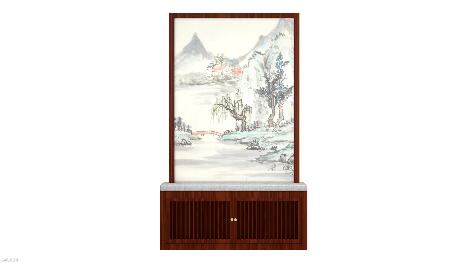 新中式柜子隔断屏风 - C4D之家 - 新中式柜子.png