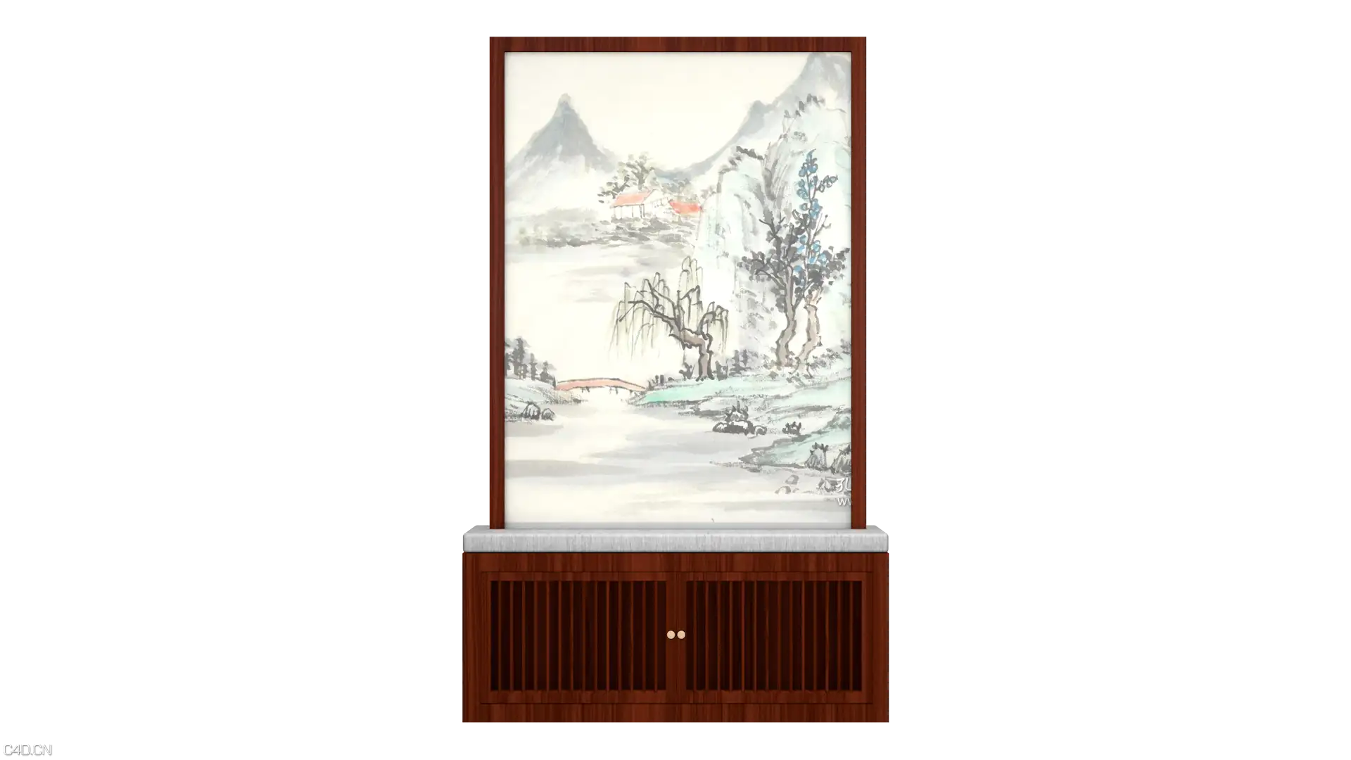 新中式柜子隔断屏风 - C4D之家 - 新中式柜子.png