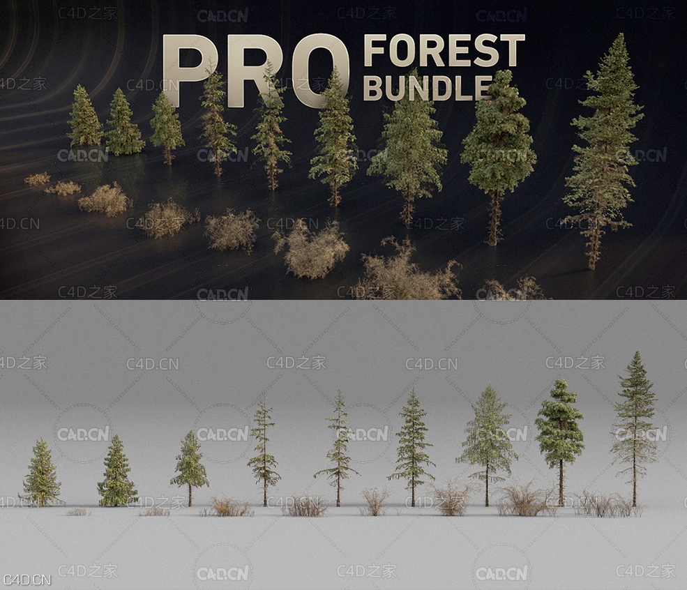 灌木植物树木3D模型 Gumroad – ALTER 49 – PRO Forest Bundle