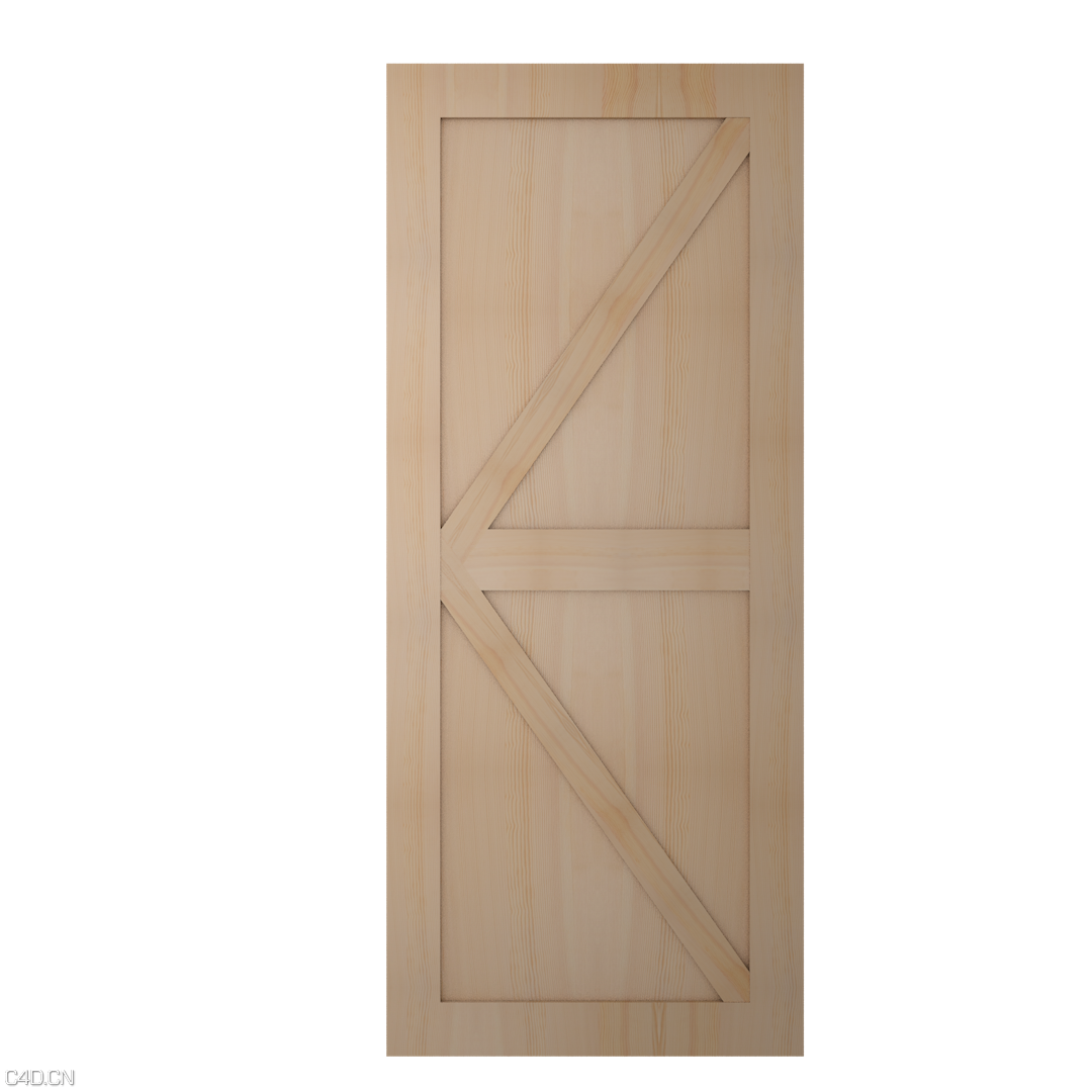 北欧简约工业风谷仓门 - C4D之家 - 谷仓门1.png