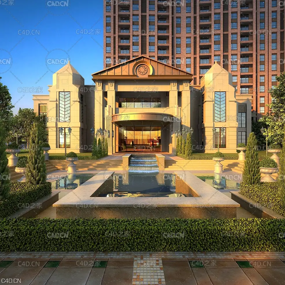 小区门口建筑3D模型(MAX模型) DigitalGod – Exterior V1-40 - C4D之家 - 40-001.jpg