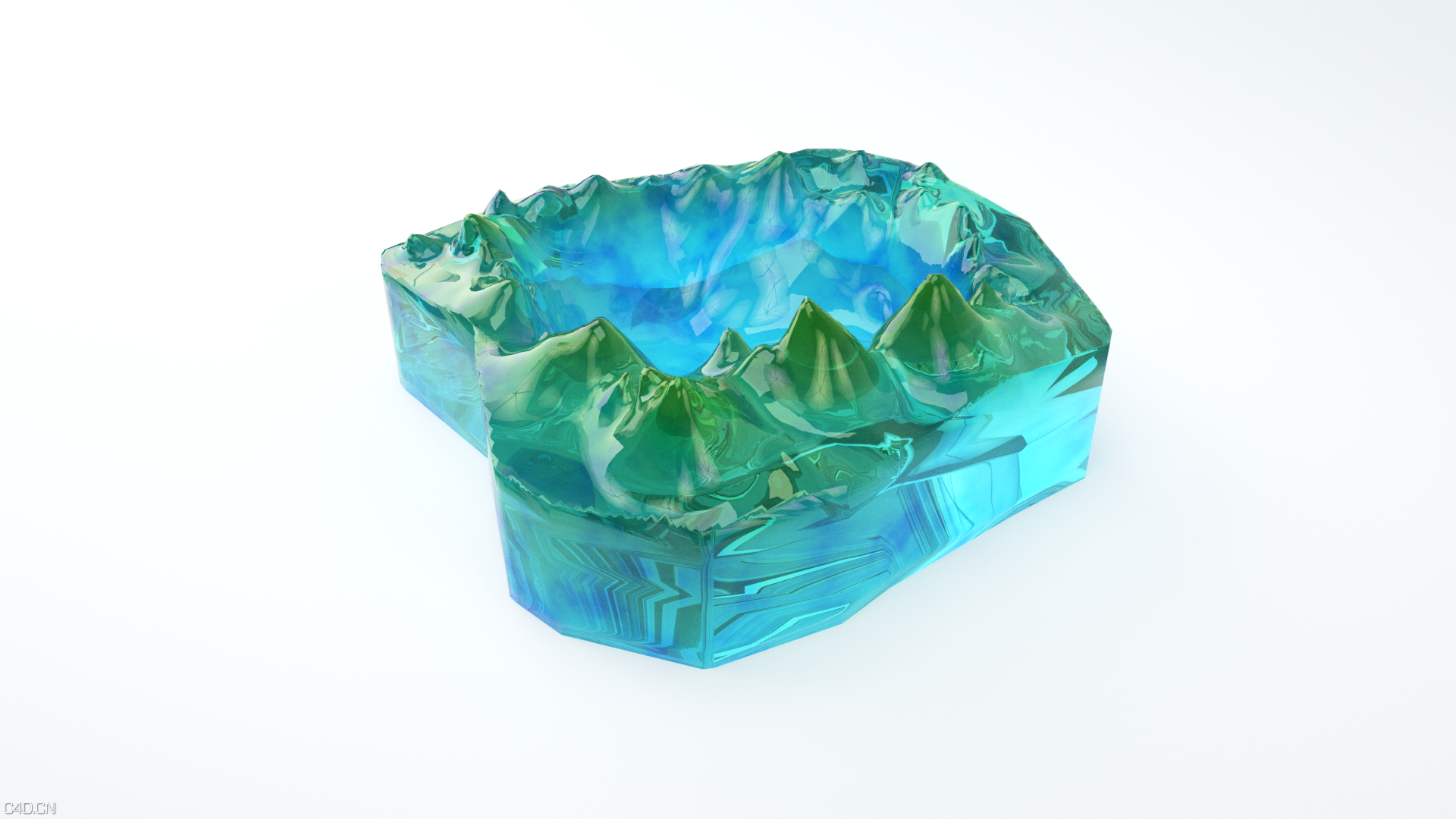 渐变水晶 玻璃 变色 材质 OC - C4D之家 - 1.png