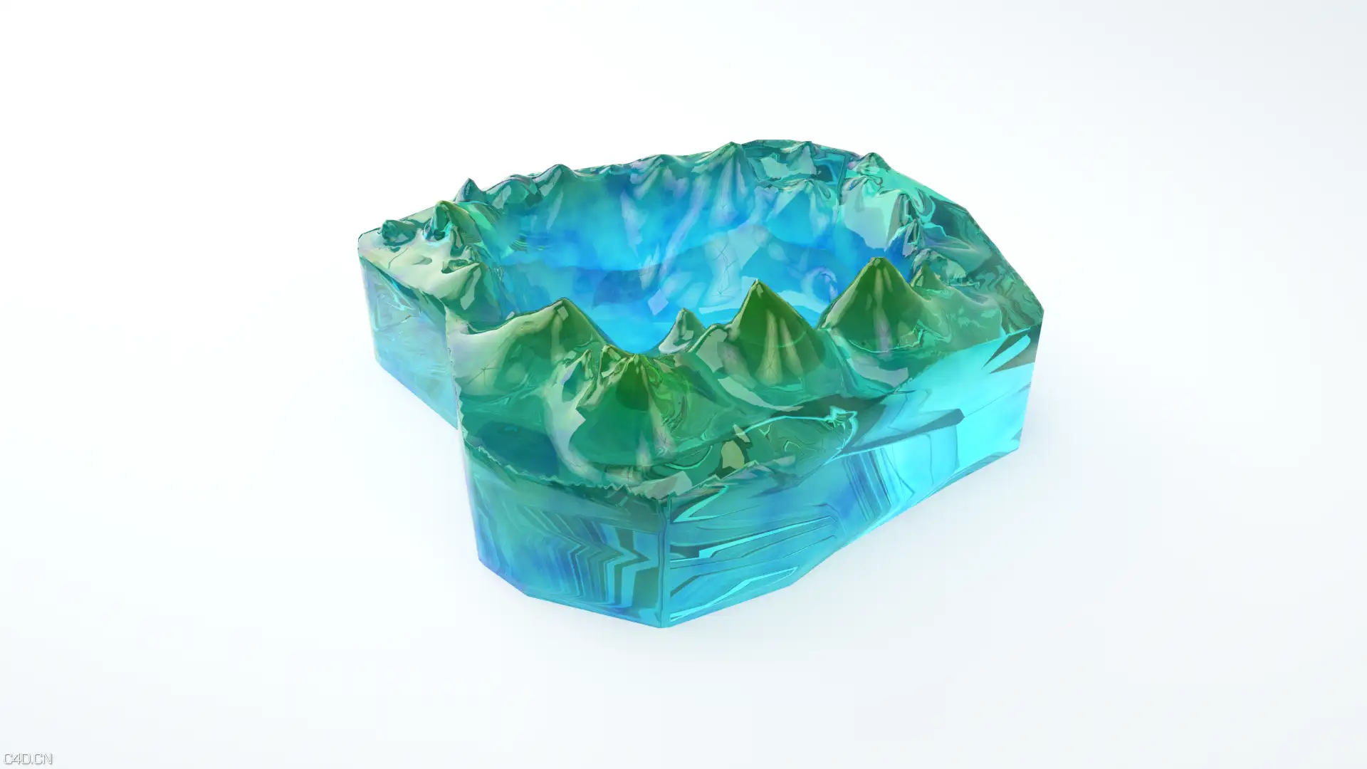渐变水晶 玻璃 变色 材质 OC - C4D之家 - 1.png