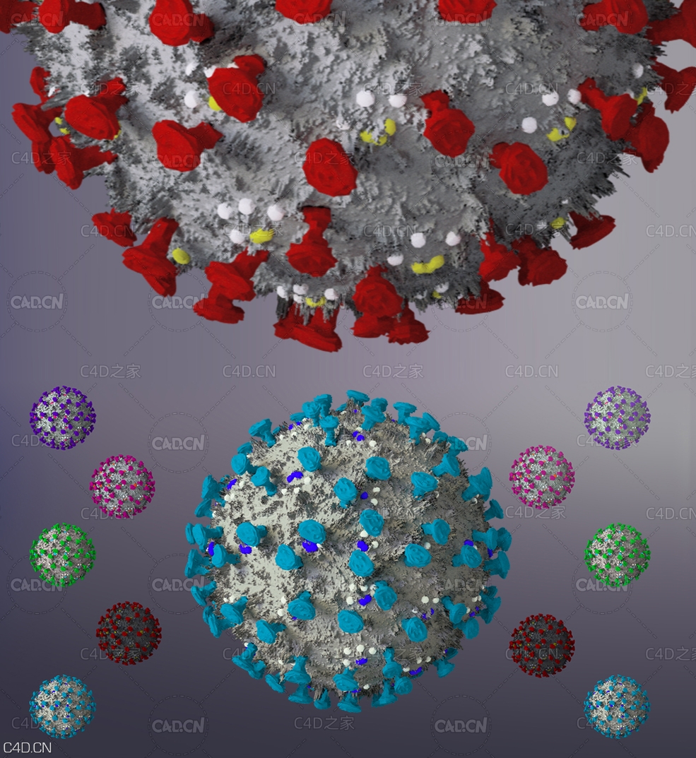 冠状病毒C4D动画模型 Corona virus(c4d+ae+视频) - C4D之家 - thumbgumround.jpg