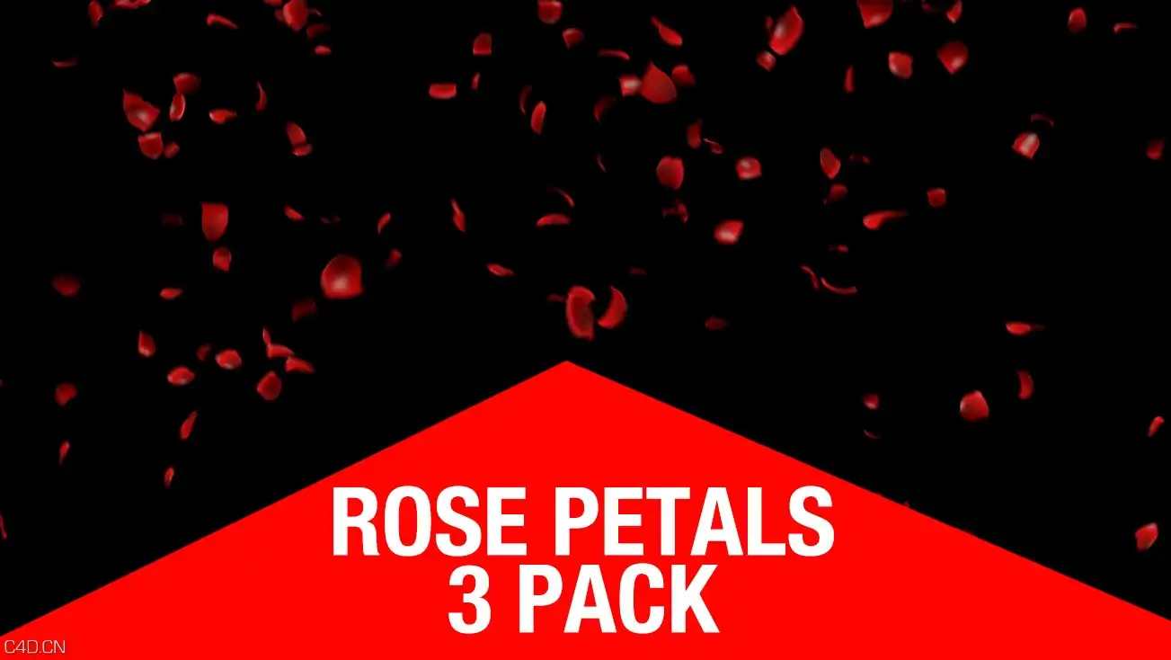3组玫瑰花瓣撒落带通道4K视频素材 Rose Petals - 3 Pack