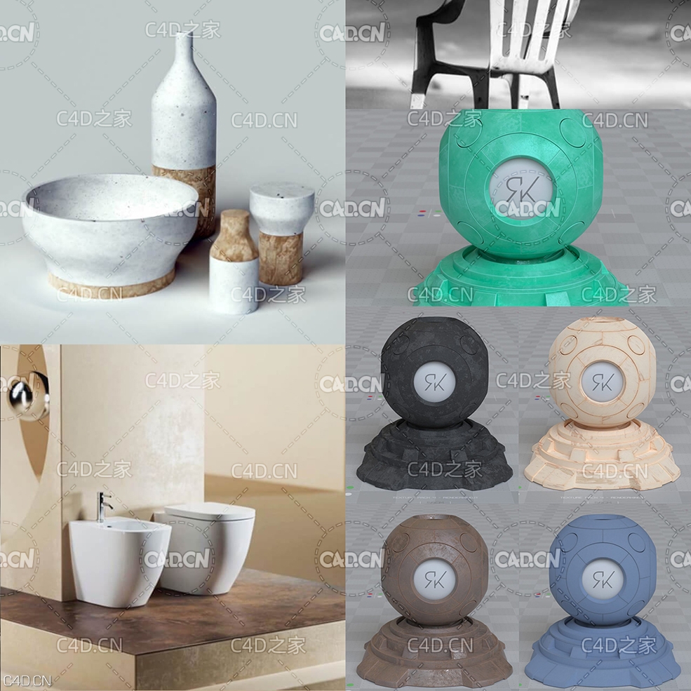 5个 C4D OCTANE材质球下载 OCTANE TEXTURE - C4D之家 - Free-Octane-Texture-Pack-4-Material-Sampler.jpg