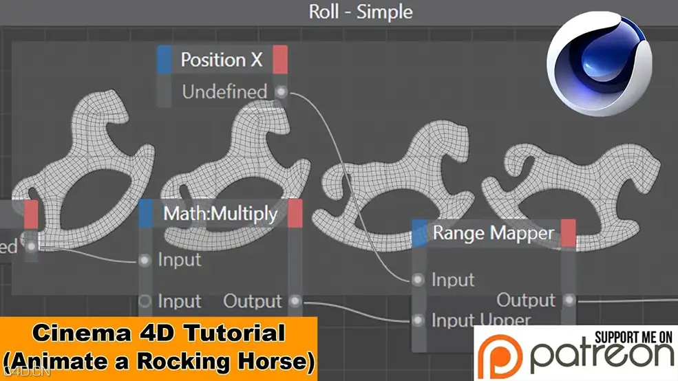 C4D使用Xpresso摇摆木马动画制作教程 ANIMATE A ROCKING HORSE (Cinema 4D Tutorial)