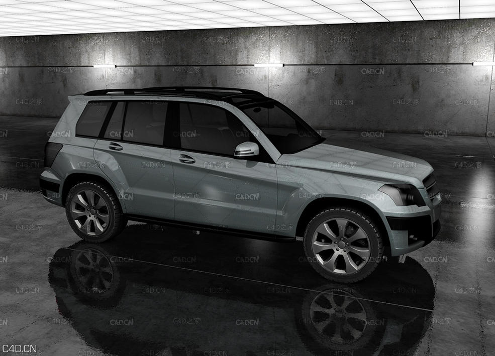 越野汽车渲染 汽车背景C4D模型