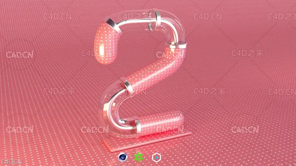 C4D制作管道文字创意教程（含工程文件）Tutorial Type 2 - Cinema 4D - Octane Render