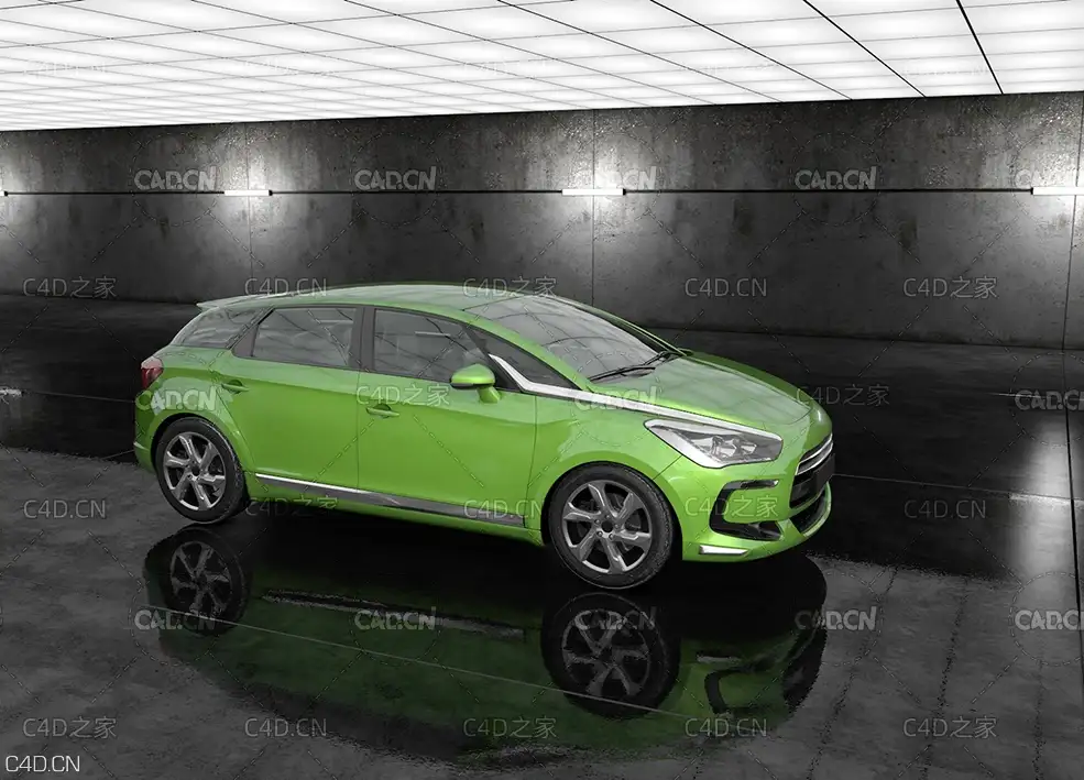 绿色城市suv汽车C4D模型 - C4D之家 - 5c94fd0c7d588.jpg