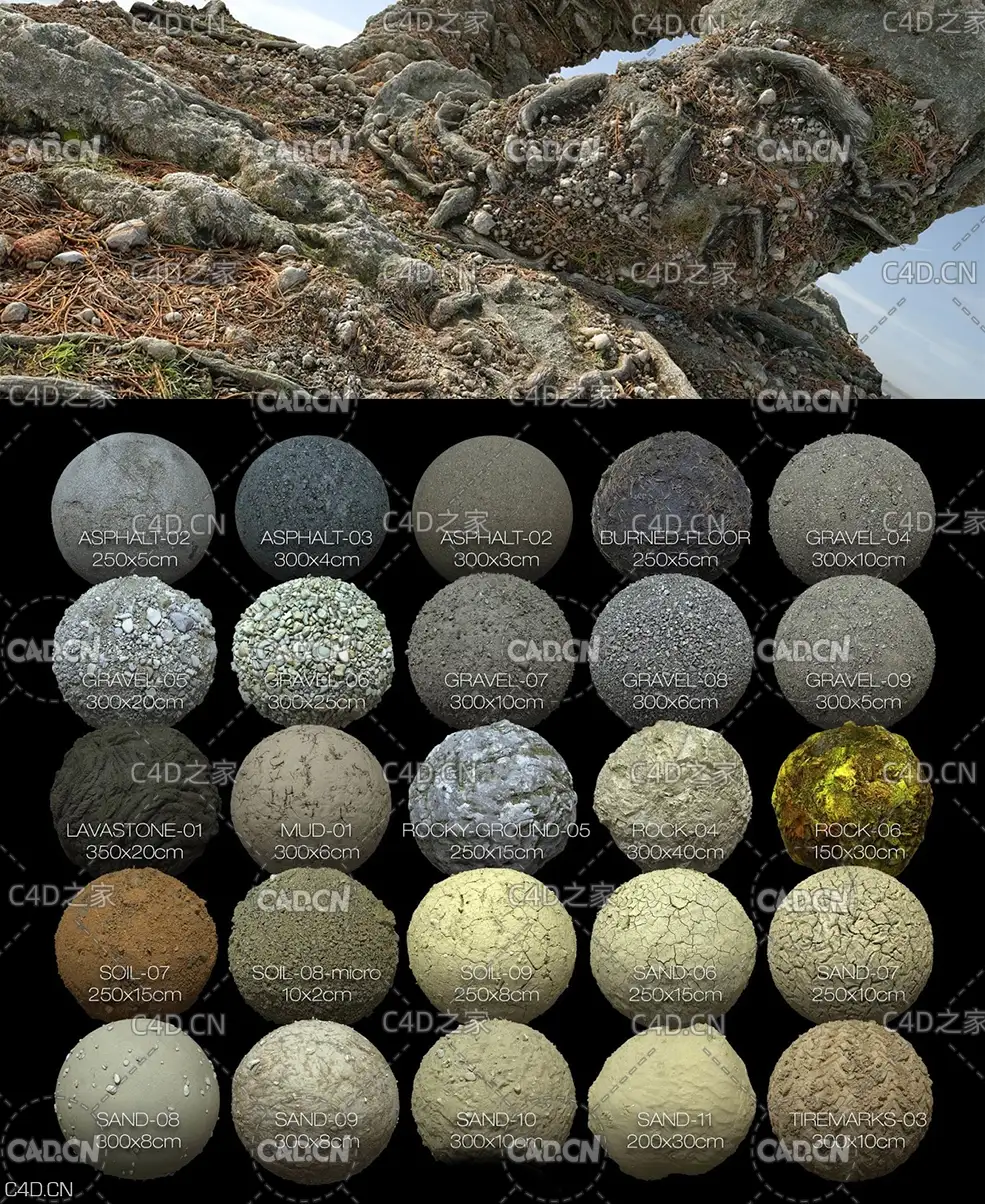 27个高精度石头地面土壤岩石贴图模型合集(含C4D文件-AR/Octane/Vray) - C4D之家 - Real-Displacement-Textures-Vol-4-36.jpg