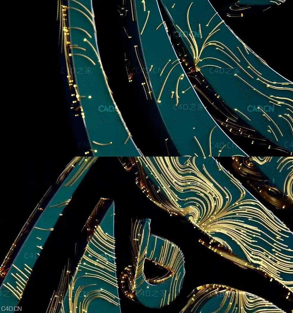C4D logo标志粒子攀爬动画教程 Cinema 4D & X-particles & Octane