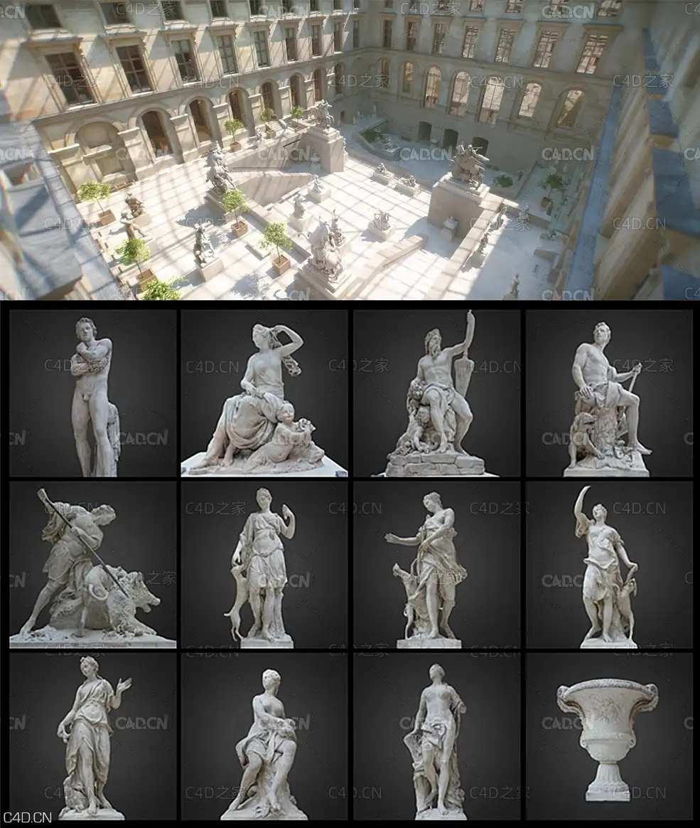 25个巴黎卢浮宫博物馆雕塑3D模型合集 PARIS. 25 3D scans from Louvre Museum - C4D之家 - 未标题-2.jpg