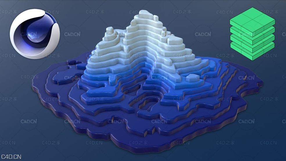 C4D三维模型地形图形切片插件中文汉化版 Toporizer 1.0 for Cinema 4D R19-S22 - C4D之家 - 2.jpg