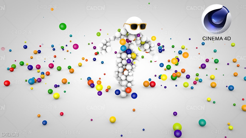 C4D圆球汇聚的耍酷人物跳舞动画教程 Character animation with Dynamics