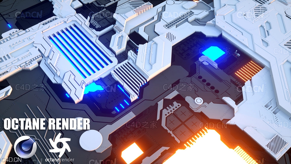C4D科技感面板 科幻机甲面板模型 Cinema 4D Octane Beginner New Style JSplacement - C4D之家 - ICON-3-1536x864.jpg