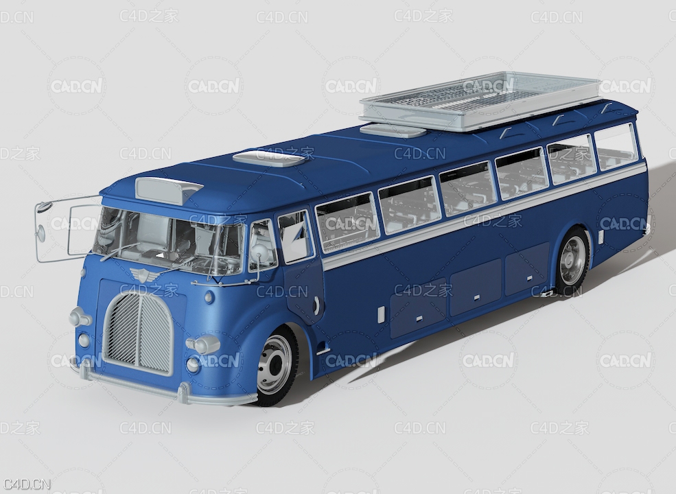 卡通公交车C4D模型 bus