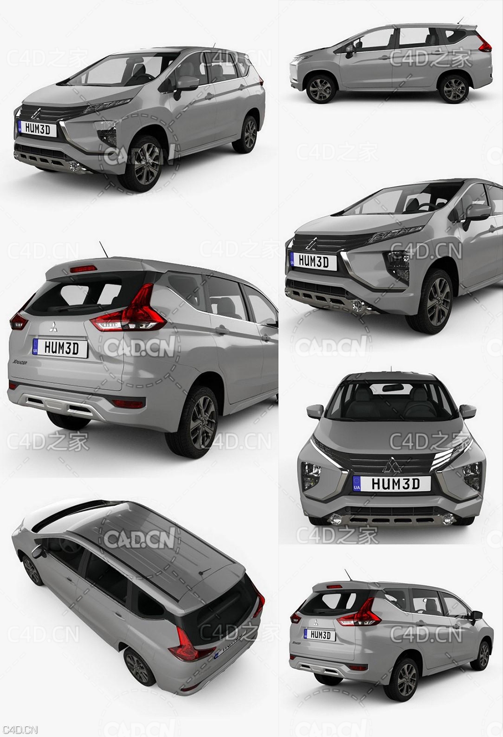 三菱xpander商务车C4D模型 Mitsubishi Xpander 2017 3D model - C4D之家 - 0.jpg