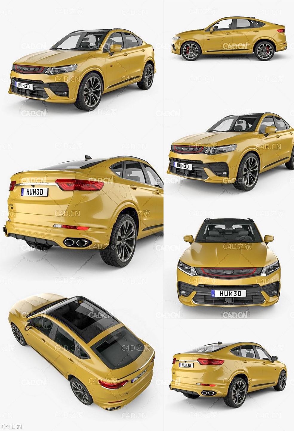 2019款吉利星越汽车C4D模型 Geely Xing Yue (FY11) 2019 3D Model - C4D之家 - Geely-Xing-Yue-2019-3D-Model.jpg