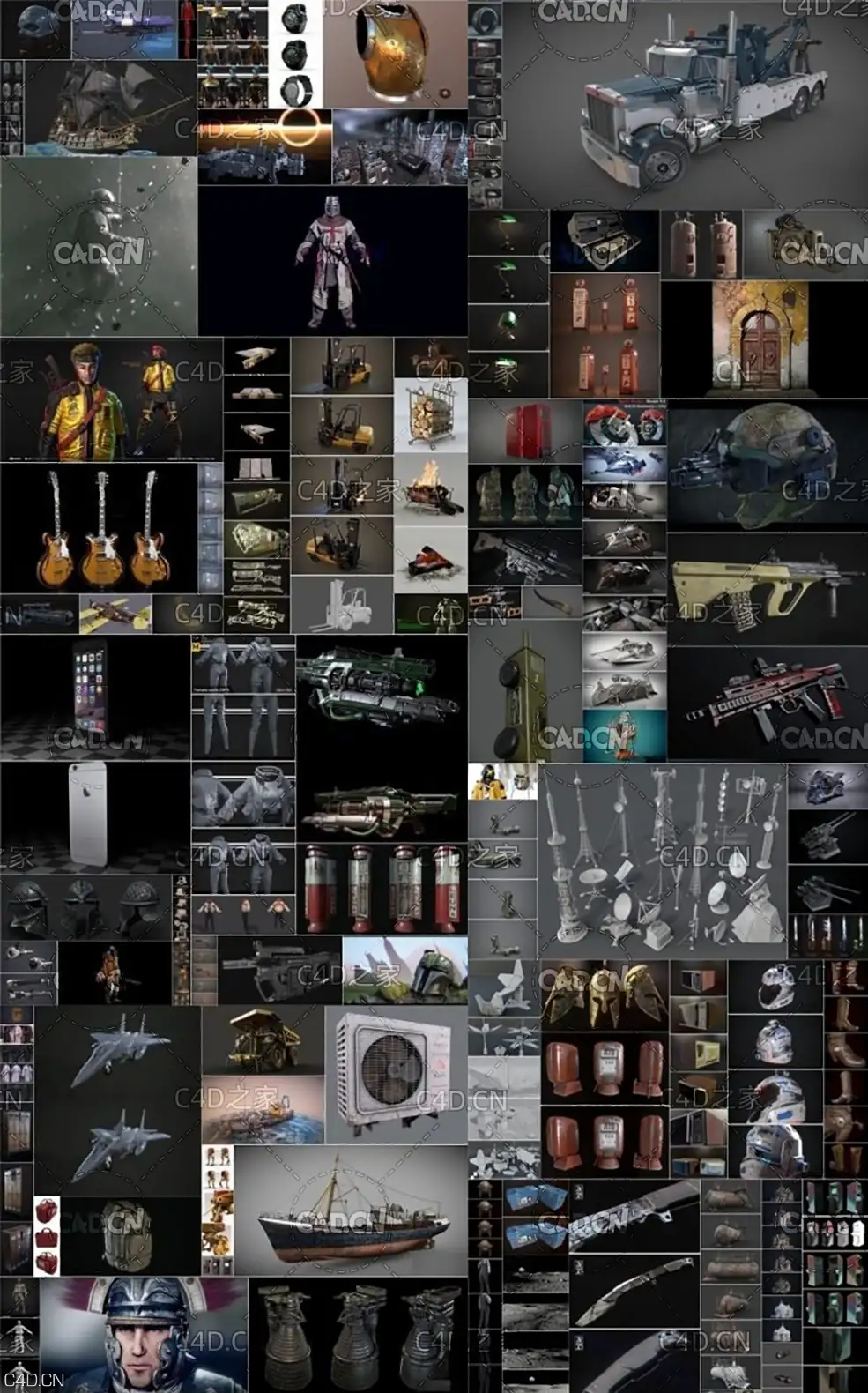 2020年电影游戏模型合集包（MAX模型）PBR Game 3D-Models Bundle June 2020