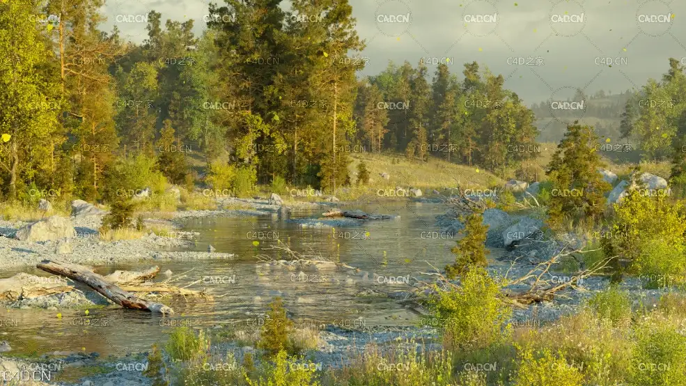 C4D使用Octane河流小溪自然景观场景渲染视频教程 Creating Rivers Using Octane - C4D之家 - River_01.jpg