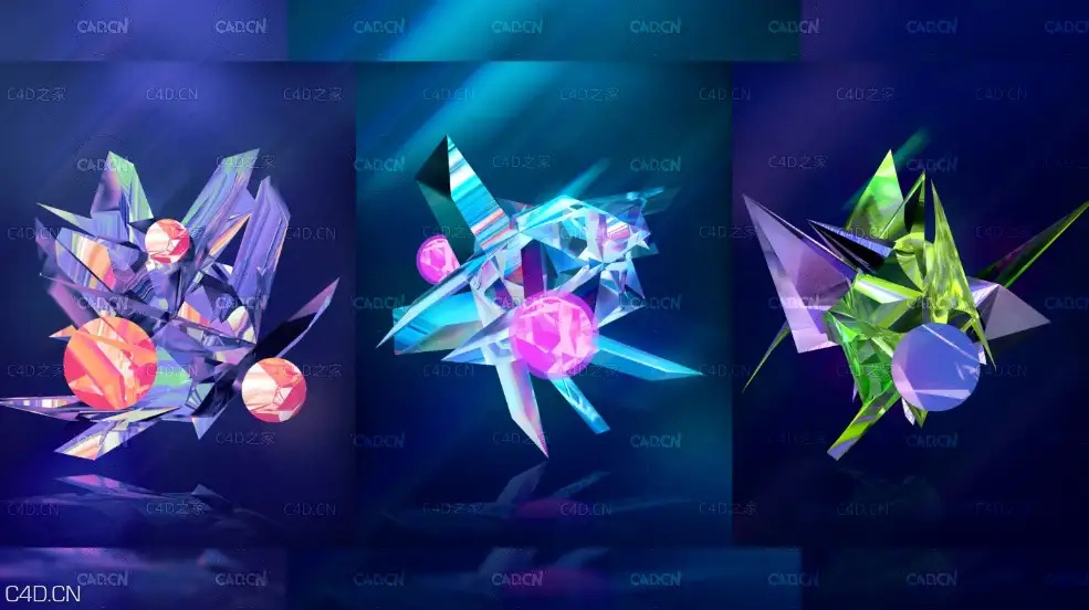C4D+PS制作炫彩多边形动画教程 How to Create Abstract Refraction Facet Posters - C4D之家 - cinema4d_-2020-06-09-09.14.10.jpg
