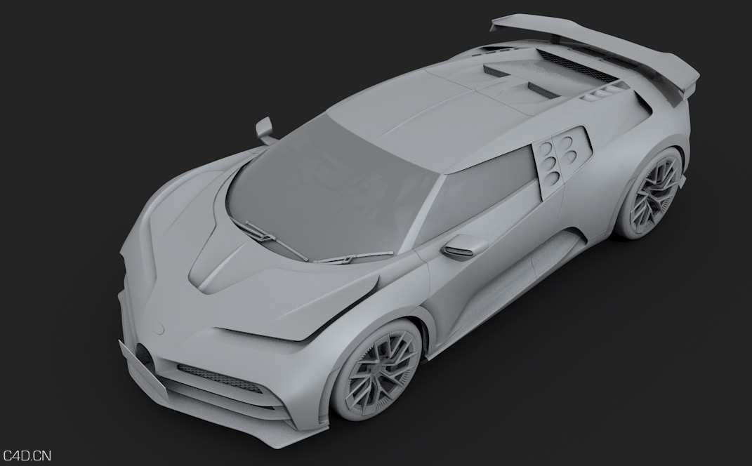 布加迪威龙跑车C4D模型 Bugatti Centodieci 2020