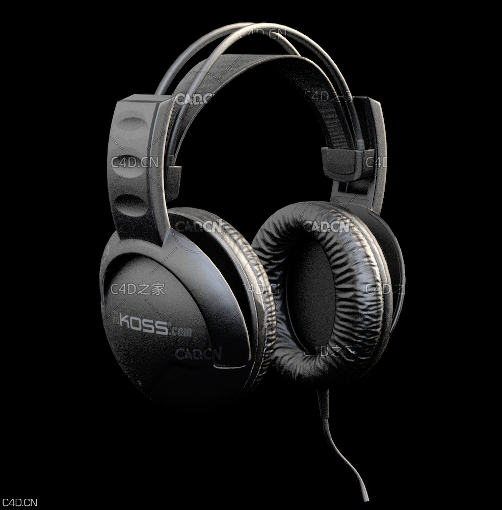 高斯耳机C4D模型 Headphones KOSS UR-20 - C4D之家 - C4D.jpg