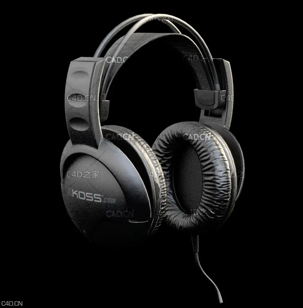 高斯耳机C4D模型 Headphones KOSS UR-20 - C4D之家 - C4D.jpg