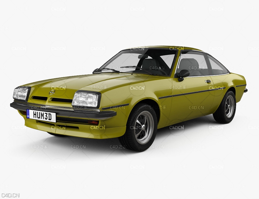 1975款欧宝汽车C4D模型 Opel Manta (B) 1975 3D model