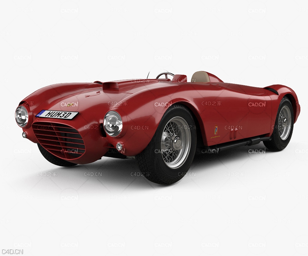 蓝旗亚D24赛carC4D模型 Lancia D24 Pininfarina Spider Sport 1953 3D model - C4D之家 - 1.jpg