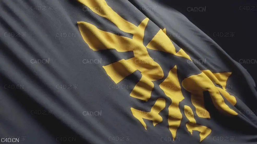 C4D利用布料制作飘动的旗帜动画教程 Bandera fotorrealista Cinema 4d Photoshop - C4D之家 - 1.jpg