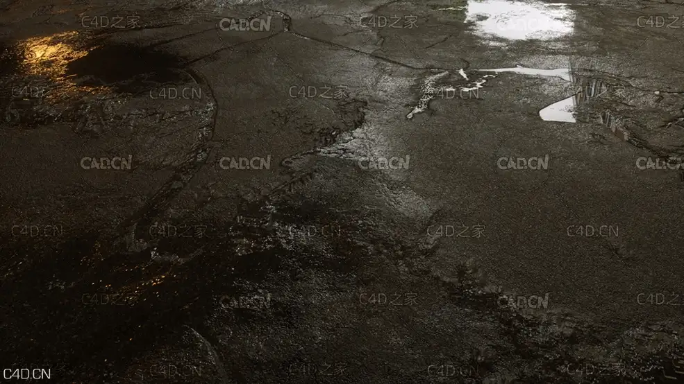 湿漉漉的地面C4D模型 Wetmap Material Octane - C4D之家 - Bentley.jpg