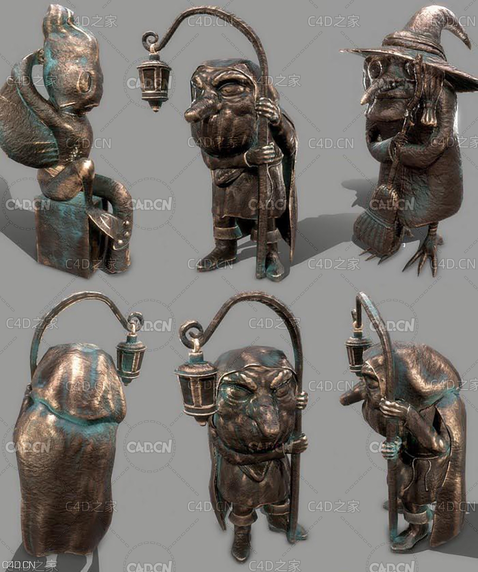 西里西亚传说-卓纳 司库 女巫铜像雕塑C4D模型 - C4D之家 - Silesian-Legends-Drowner-Treasurer-and-Witch.jpg