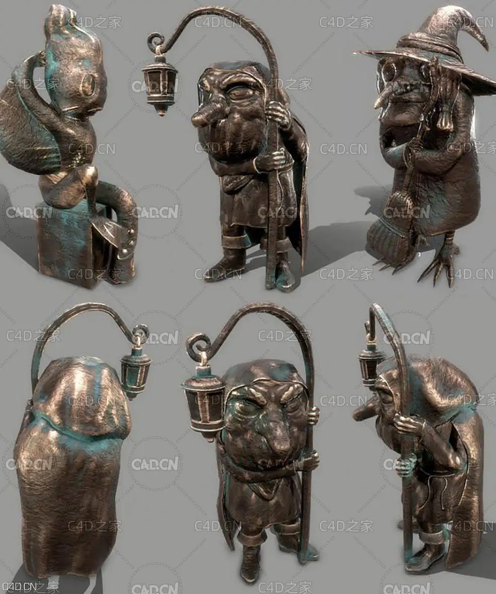 西里西亚传说-卓纳 司库 女巫铜像雕塑C4D模型 - C4D之家 - Silesian-Legends-Drowner-Treasurer-and-Witch.jpg