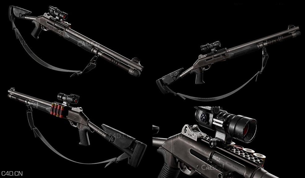 伯奈利拉斐尔半自动式霰弹枪 M4 Benelli - C4D之家 - M4-Benelli.jpg