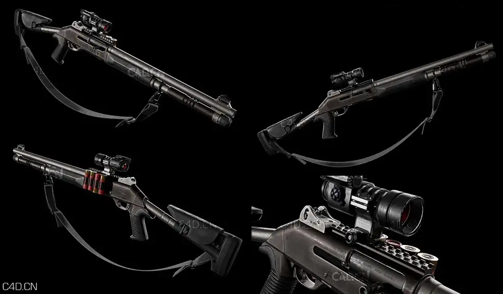 伯奈利拉斐尔半自动式霰弹枪 M4 Benelli - C4D之家 - M4-Benelli.jpg