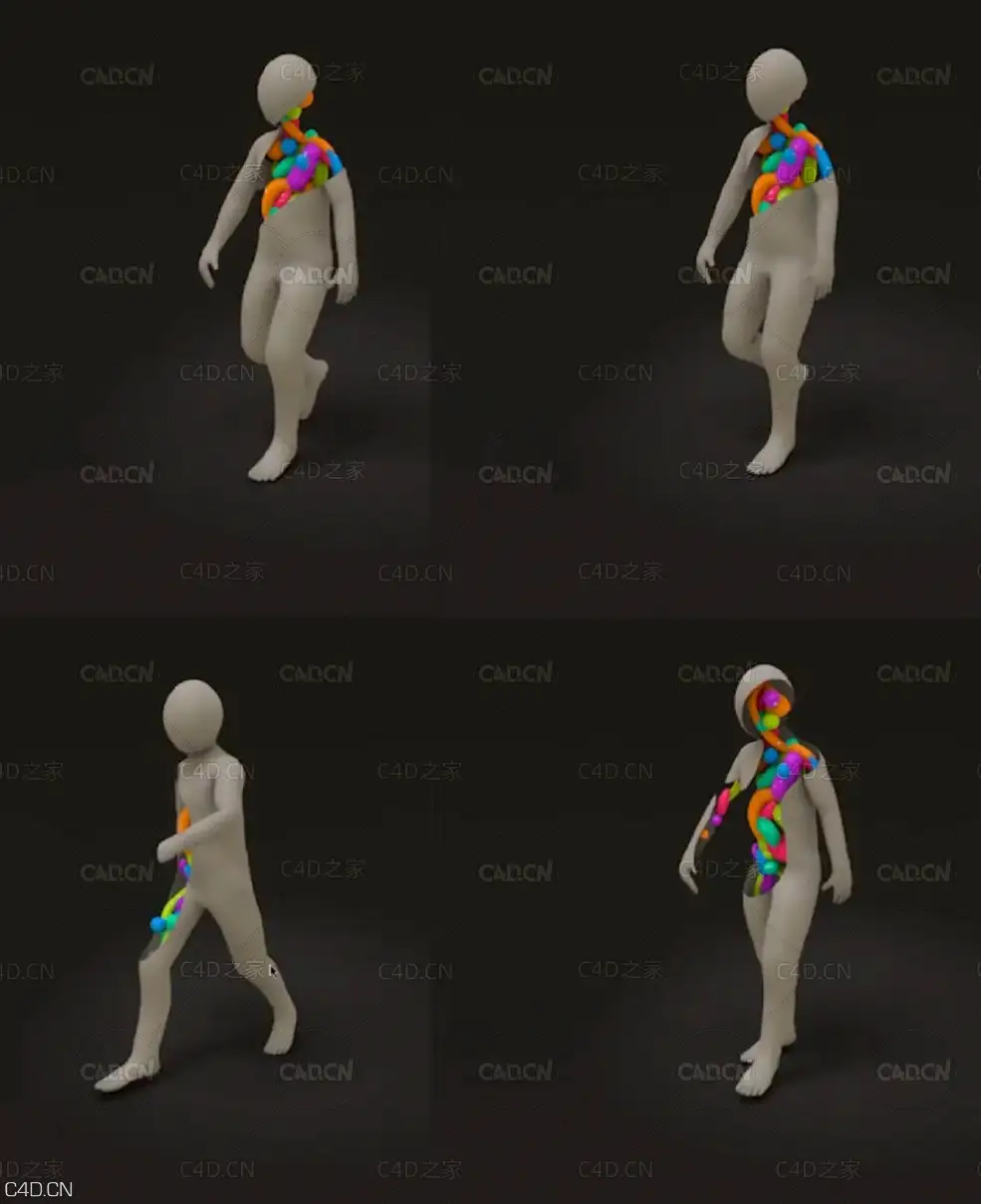 C4D制作行走的人切片动画教程 Inside We're All The Same - Animation with Mixamo
