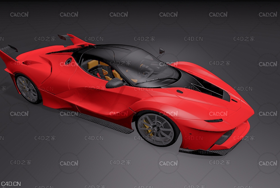 红色跑车C4D模型 C4D model red sports car Decors & 3D Models Template C4D - C4D之家 - 5c7e4097f0134.jpg