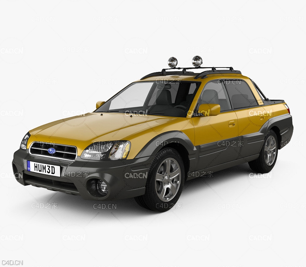 斯巴鲁汽车 斯巴鲁皮卡车C4D模型 Subaru Baja 2002 3D model