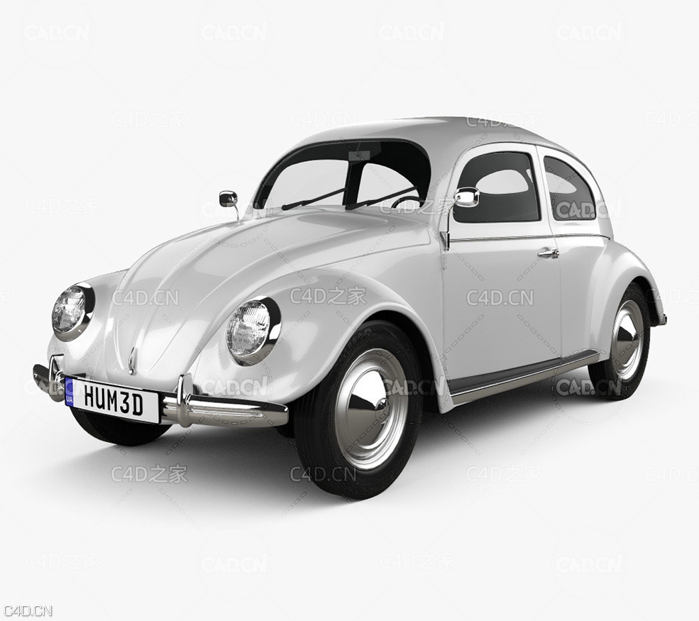 老款汽车：大众汽车 甲壳虫汽车C4D模型 Volkswagen Beetle 1949 3D model - C4D之家 - Volkswagen_Beetle_1949_1000_0001.jpg