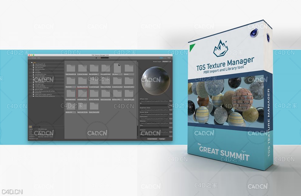 C4D PBR纹理贴图材质管理器插件 TGS - Texture Manager Plugin V1.6 - C4D之家 - TGS_Texturemanager-896x504.jpg