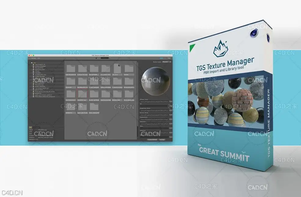C4D PBR纹理贴图材质管理器插件 TGS - Texture Manager Plugin V1.6 - C4D之家 - TGS_Texturemanager-896x504.jpg