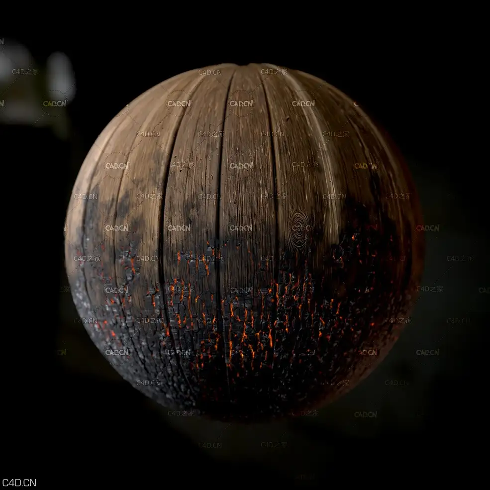 燃烧木头贴图材质预设 Burnt Wood Planks Material – Substance Designer - C4D之家 - file.jpg