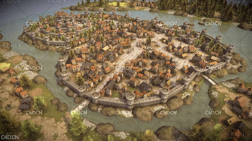 环城水系 城堡部落 Medieval City Pack