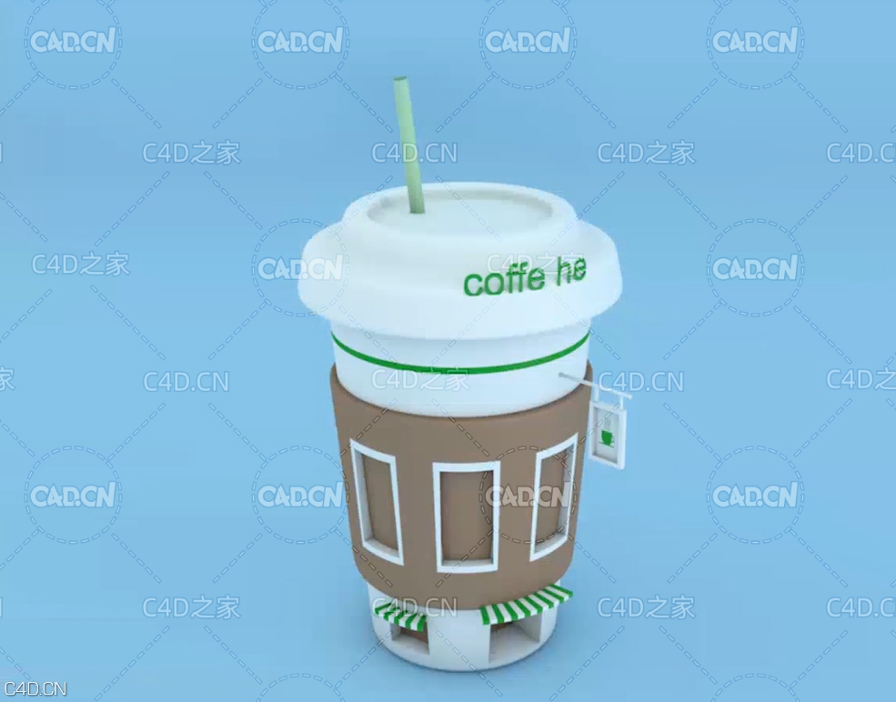 C4D咖啡杯建模视频教程