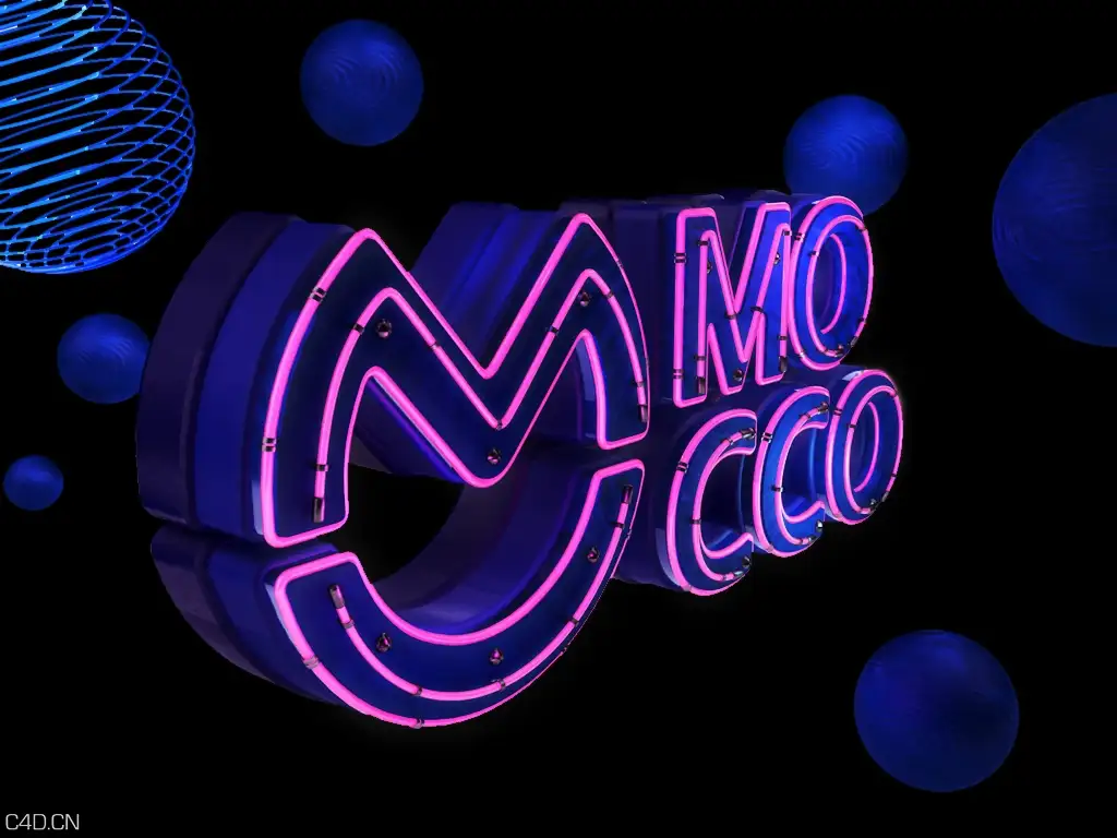 霓虹灯字练习 - C4D之家 - mocco1